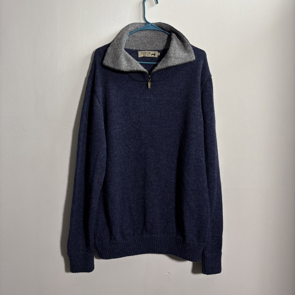 Peruvian Link Alpaca Collection Coat QUARTERZIP Sweater Men’s XL Alpaca Wool